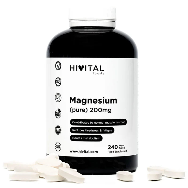 Pure magnesium 200 mg from Magnesium Citrate 240 tablets (Supply for 8 months). Hivital