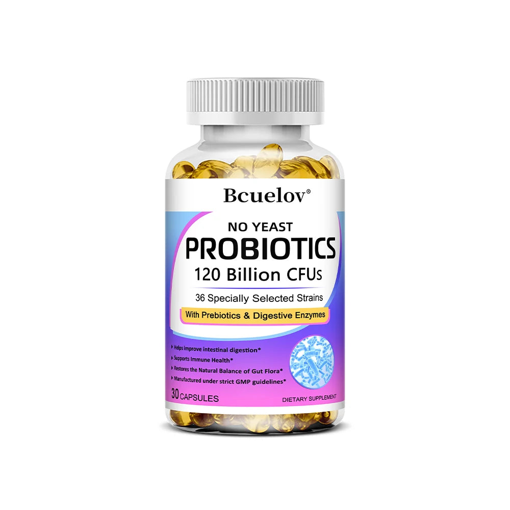 Premium Probiotics, with Prebiotics and Digestive Enzymes To Aid Digestion and Boost The Immune System - 120 Capsules