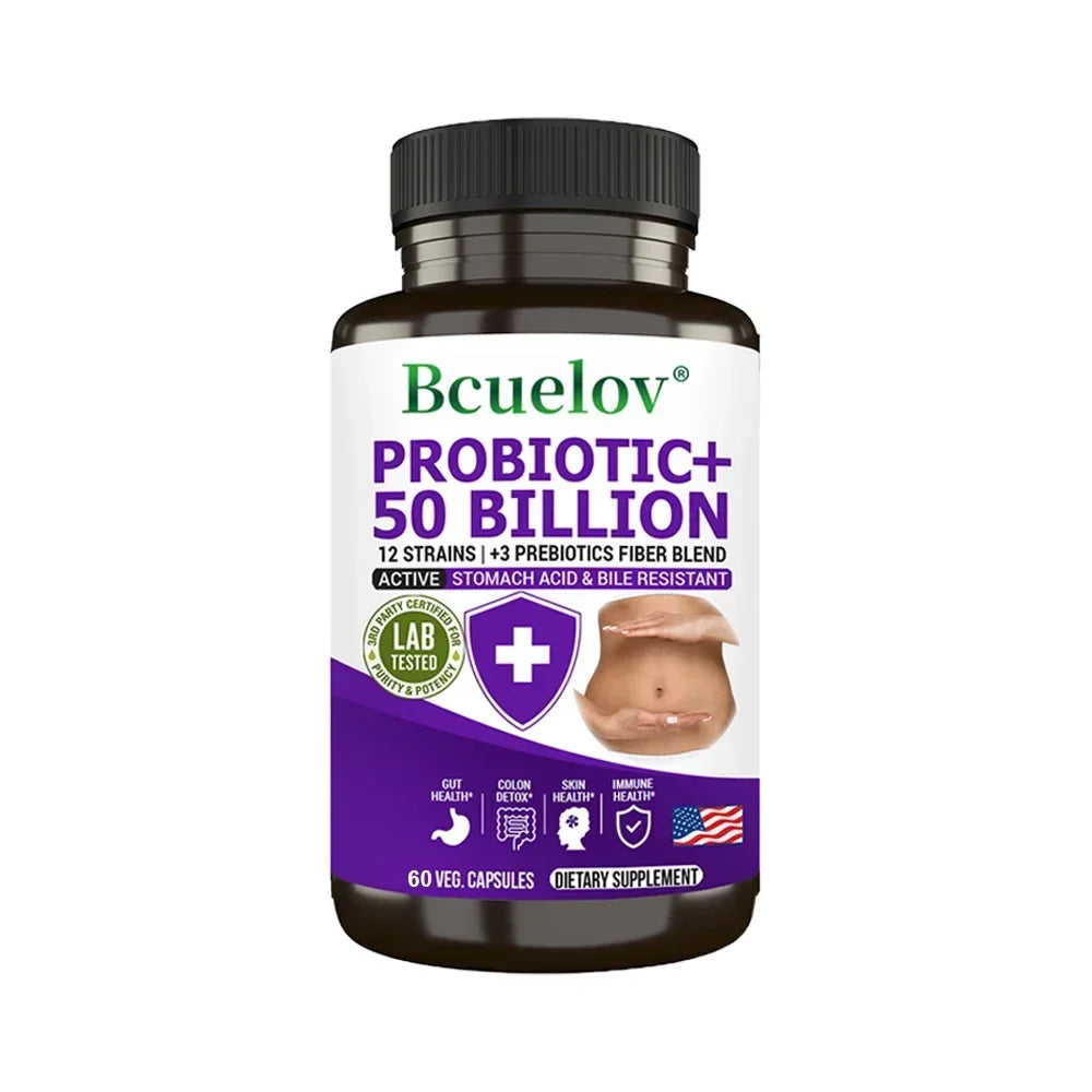 Probiotics + Prebiotics - Improve Digestion & Immunity, Relieves Constipation, Colon Detox, Support Intestinal Health Supplement