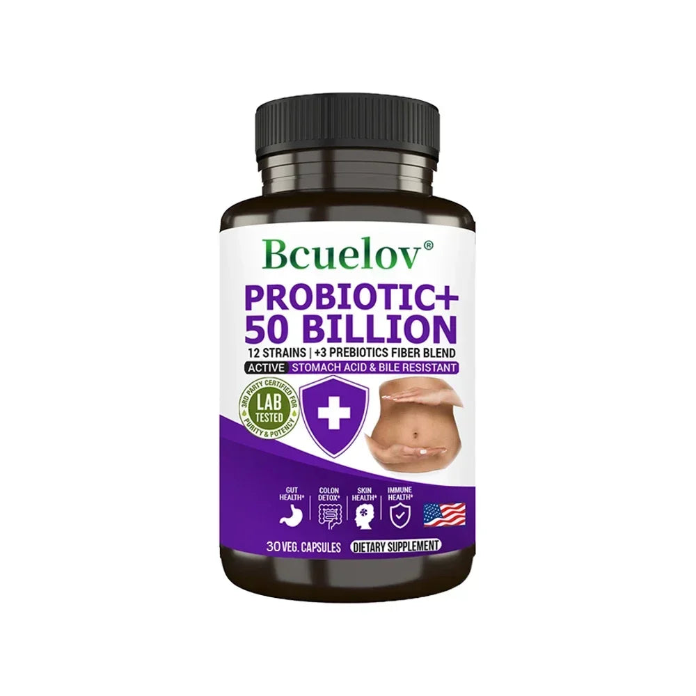 Probiotics + Prebiotics - Improve Digestion & Immunity, Relieves Constipation, Colon Detox, Support Intestinal Health Supplement