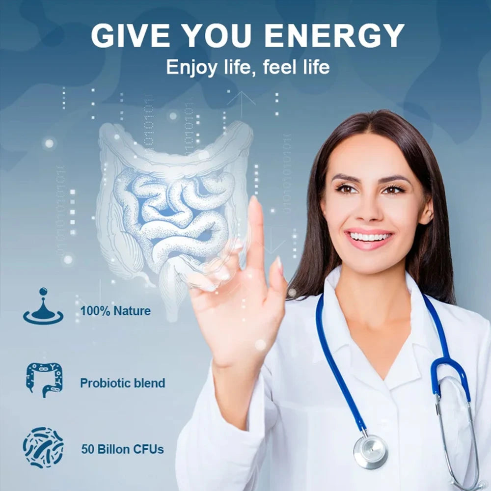 Probiotics + Prebiotics - Improve Digestion & Immunity, Relieves Constipation, Colon Detox, Support Intestinal Health Supplement