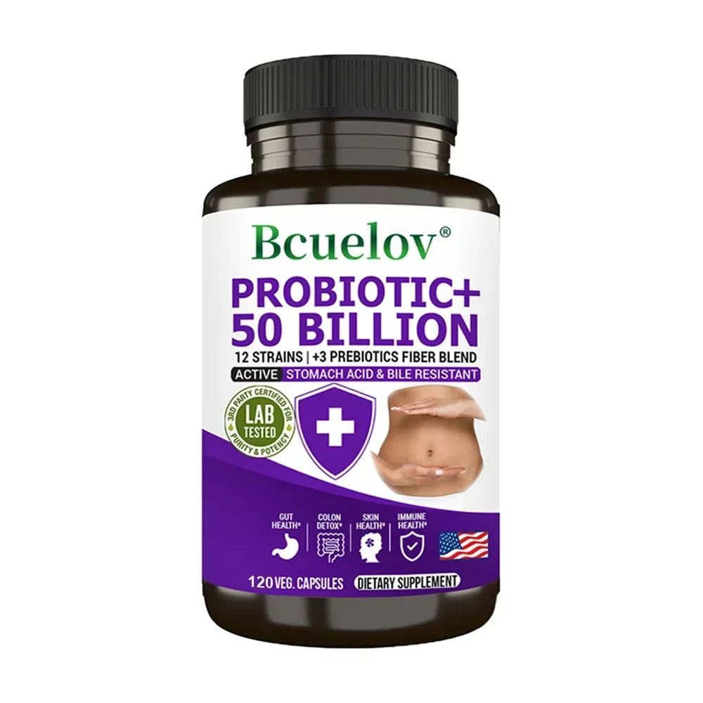 Probiotics + Prebiotics - Improve Digestion & Immunity, Relieves Constipation, Colon Detox, Support Intestinal Health Supplement