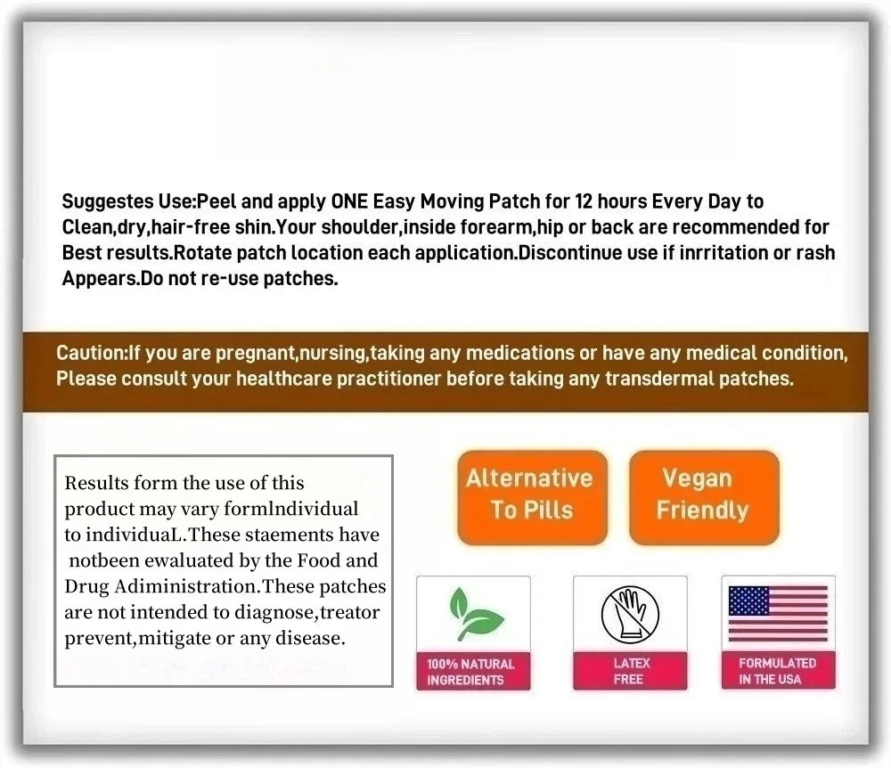 Calcium Magnesium Zinc Transdermal Patches with Vitamin D3 for Promotes Healthy Bone, Muscles, Calm Mood 30 Patches