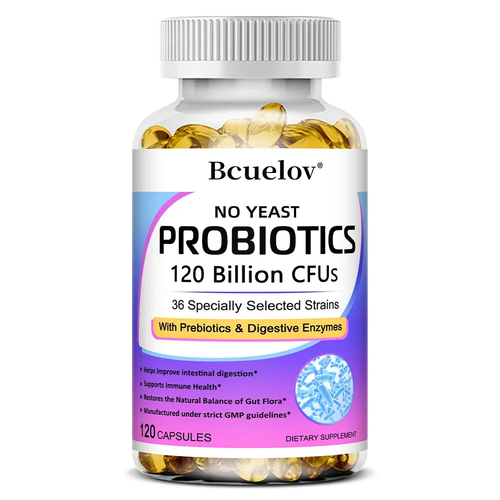Premium Probiotics, with Prebiotics and Digestive Enzymes To Aid Digestion and Boost The Immune System - 120 Capsules